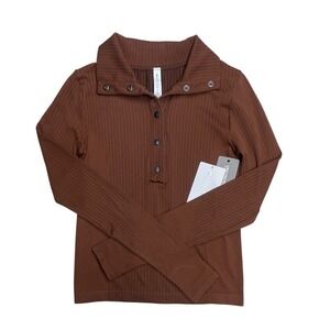 NEW Athleta XS Flurry Seamless Henley  Long sleeve Shirt XS